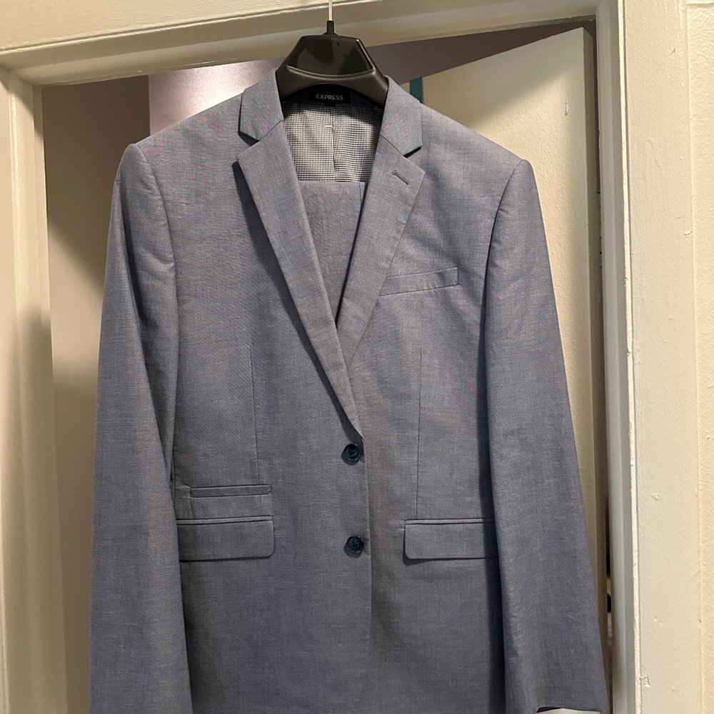 Express Full Light Blue Suit
